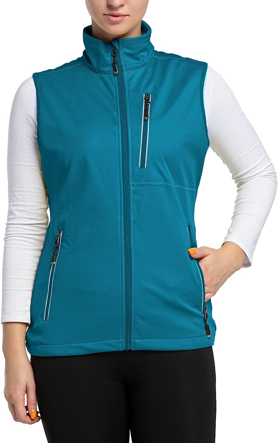 230816045010759_1 33,000ft Women's Lightweight Running Vest Outerwear with Pockets, Windproof Sleeveless Jacket for Golf Hiking Travel - Image 1